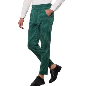 Lars Amadeus Men's Pleated Front Formal Striped Dress Pants - 1 of 4