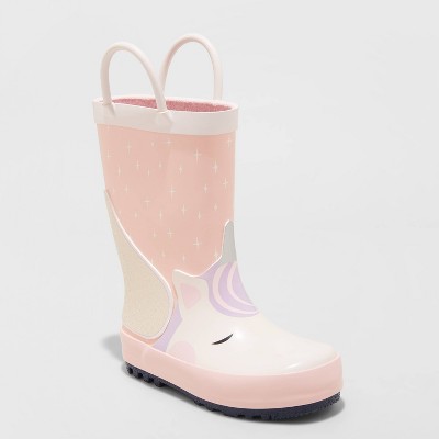 Toddler Girls' Neely Unicorn Rain Boots - Cat & Jack™ Pink 5