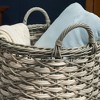 18" x 18" x 19.6" Round Resin Woven Wicker Multi-Use Storage Basket with Handles for Towel, Toys, Magazines Storage - 3 of 4