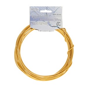 John Bead 12 Gauge Gold Aluminum Jewelry Wire, 30ft - 1 of 4