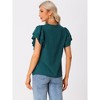 Allegra K Women's Ruffle Short Sleeve V Neck Casual Blouse - 3 of 4