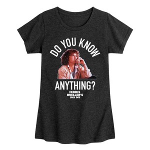 Girls' - Ferris Bueller's Day Off - Do You Know Anything Fitted Short Sleeve Graphic T-Shirt - 1 of 4