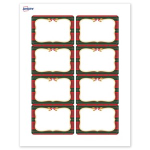 Avery Name Tags, 2-1/3" x 3-3/8", Gold-Red-Green Plaid, Matte, 80ct - 1 of 4