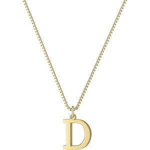 Personalized Initial Choker Gold Plated Dainty Letter Pendant Necklace Gift Gold-D - 1 of 4