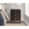 NicBex 18 inch Nightstand with 3 Drawers,Side Table with 2 USB Ports and Metal Round Handle,Bedside Table for Bedroom,Living Room,Brown/Gray/White - 2 of 4