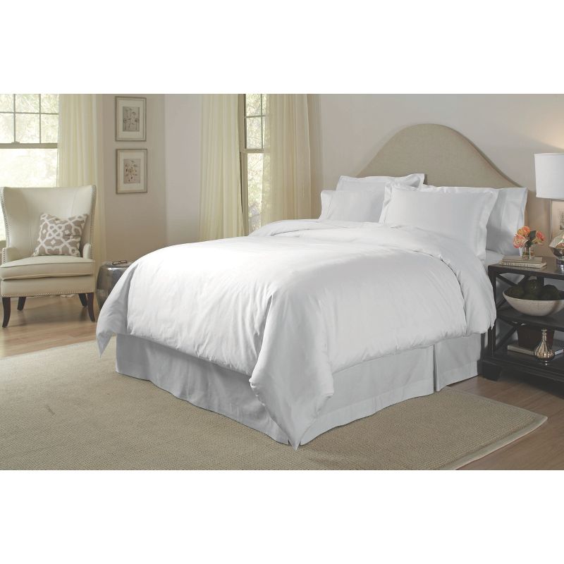 Pointehaven 200 Thread Count Solid 100% Combed Cotton Breathabale Crisp Percale Woven Duvet Set, 1 of 3