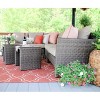 Leisure Made Canton 6pc Wicker Sectional in Tan Fabric - image 3 of 4