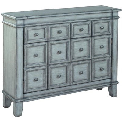 Transitional Gray 44" Solid Wood Apothecary Storage Cabinet