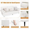 83'' Modern White Sofa 3 Seater Comfy Couch with Sponge Armrest, Iron Frame, Curved Bent Armrest, Magazine Pocket, and Deep Cushion - 4 of 4
