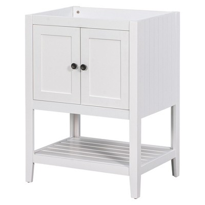 NicBex Bathroom Storage Cabinet without Sink Bathroom Cabinets with 2 Spacious Cabinet Doors, 1 Open Shelf for Bathroom