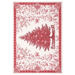 Coolmee  Christmas Tree Cute Outdoor Rug Area Rugs , Non Slip Carpet Rugs, Vintage Washable Rug for Living Room Entryway BackyardGreen - 1 of 4