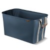 CleverMade Collapsible 2pk Laundry Basket LUXE 300D Navy Noir/Cream - 2 of 4