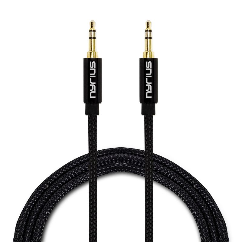 Nyrius Premium Grade 3.5mm Auxiliary Audio Cable (3 Feet) with Tangle Free Protective Shielding & Step Down Connector, 2 of 7