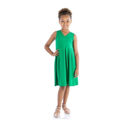 24seven Comfort Apparel Girls Sleeveless Pleated Party Dress