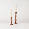 6pk 10" Ribbed Flameless Taper Candles Cream - Hearth & Hand™ with Magnolia - 3 of 4