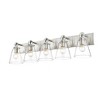 Harper 5-Light Dimmable Vanity Light - Elegant Steel Bath Fixture with Clear Glass Shades - 2 of 4