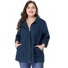 Agnes Orinda Women's Plus Size Winter Zipper Drawstring Waist Long Sleeve with Pockets Fashion Jackets - 2 of 4