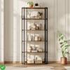 71 Inch Industrial Wooden Bookshelf - 6 Tier Tall Bookcase, Metal Frame Large Storage Shelf Vintage - 2 of 4