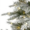 Nearly Natural 6.5-ft Slim Flocked Nova Scotia Spruce Artificial Christmas Tree with 300 Warm White LED Lights and 699 Bendable Branches - 3 of 4