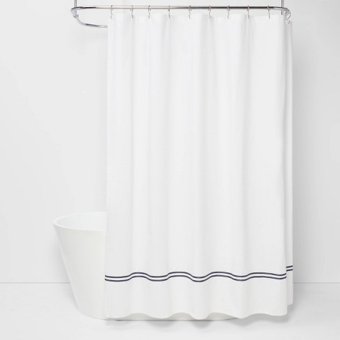 Ribbon Border Shower Curtain, Initial Shower Curtain Hooks