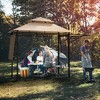 Tangkula 13.5'x 4'Patio BBQ Grill Gazebo Side Awnings Shelves 2-Tier Canopy Outdoor - 4 of 4