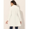 Allegra K Women's Turn Down Collar Flap Pocket Double Breasted Outwear Swing Winter Coat - 3 of 4