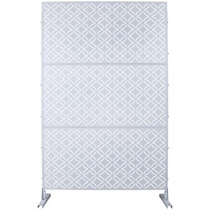 Grungis Matrix Metal Decorative Patio Screens,Galvanized Privacy Fence Panels with Grid Pattern for Deck Balcony Patio,76" H×48" W - 1 of 4