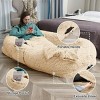 Large Washable Faux Fur Orthopedic Dog Bed for People and Pets, Extra Plush Pillow and Blanket Set, Premium Support for Napping and Doze Off - 3 of 4