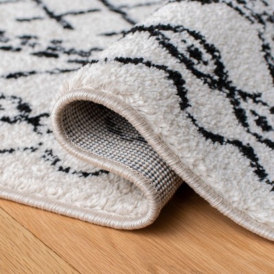 Tulum Black and Ivory Square Synthetic Area Rug