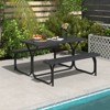 Gymax Picnic Table & Bench Set Outdoor Picnic Table Bench Set w/ Metal Frame & All Weather-resistant Surface Camping Table Set Black/Green/Grey/White - 3 of 4