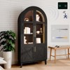 FONTOI 74.8" Arched Decorative Storage Cabinet, 5-Tier Arched Cabinet with Glass Doors, Black, 36"*74.8"*17.5" - 3 of 4