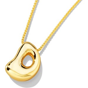 Bubble Initial Necklace Gold Plated Balloon Charm Birthday Gift - 1 of 4