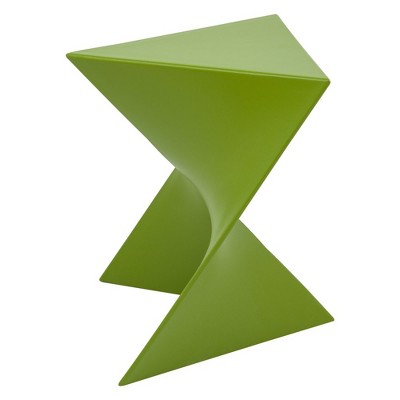 Randolph Vibrant Green Triangular Plastic Side Table
