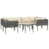 vidaXL Patio Furniture Set Outdoor Lounge Set with Cushions Gray Poly Rattan - 3 of 4