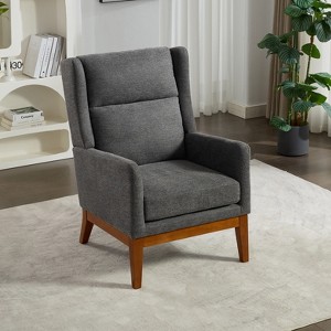 Hrinhom Mid-Century Modern Reading Chair,Upholstered Accent Chair with High Back - 1 of 4