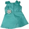 Doll Clothes Superstore Handmade Mint Bow Dress with Flower Appliqu for 18-Inch Dolls - 4 of 4