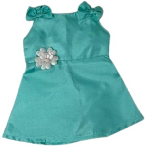 Doll Clothes Superstore Handmade Mint Bow Dress with Flower Appliqué for 18-Inch Dolls - 1 of 4