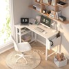 Itopfox White L-Shaped Computer Desk with Built-in Power Outlet & USB Ports, Reversible Corner Desk for Home Office, Compact L-Shaped PC Desk - 2 of 4