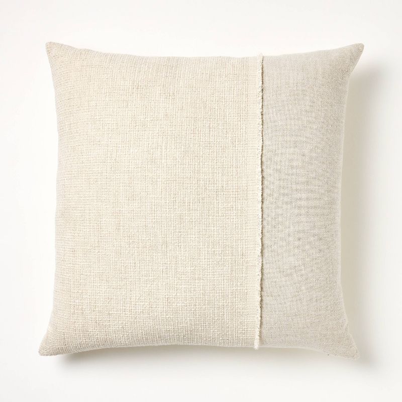 Oversized Pieced Square Throw Pillow Cream/Neutral - Threshold&#8482; designed with Studio McGee, 1 of 6