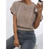 Garvee Women's Ruffled Short Sleeve Sweater Tops Round Neck Knitted Lightweight Cropped Pullovers Sweater - 4 of 4
