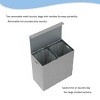 Hastings Home Collapsible Double Laundry Hamper / 2-Section Clothing Sorter With Removable Lid and Mesh Liner Bags - 25.5" x 14.5", Gray - 2 of 4