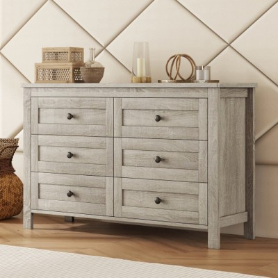 6-Drawer Retro Farmhouse Style Wooden Dresser, Storage Cabinet for Bedroom-Maison Boucle