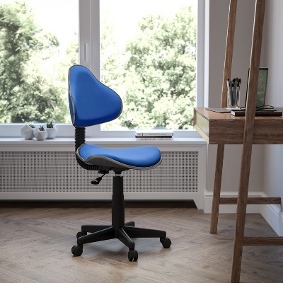 ErgoSwivel Blue Polyester Low-Back Task Chair