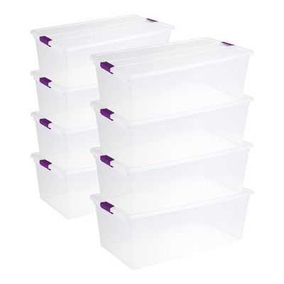 Sterilite ClearView Latch Box, Stackable Storage Organizer Bins for Home
