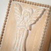 8.25" Sullivans Christmas Rustic Angels Wall Decor Set of 2, White-Brown - 2 of 3