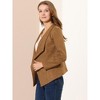 Allegra K Women's Faux Suede Lapel Draped Outwear Open Front Jacket - 4 of 4