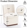 YOUNIKE Square Accent Chair Modern Upholstered Living Room Chair Armless Casual Lounge Chair Leisure Sofa Chair, Ash Wood Base, Boucle Velvet - 3 of 4