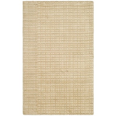 Himalaya Hand-Loomed Solid Beige Wool Area Rug 3' x 5'