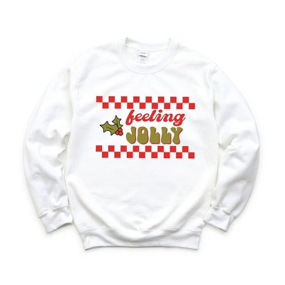Simply Sage Market Women's Graphic Sweatshirt Feeling Jolly Checkered