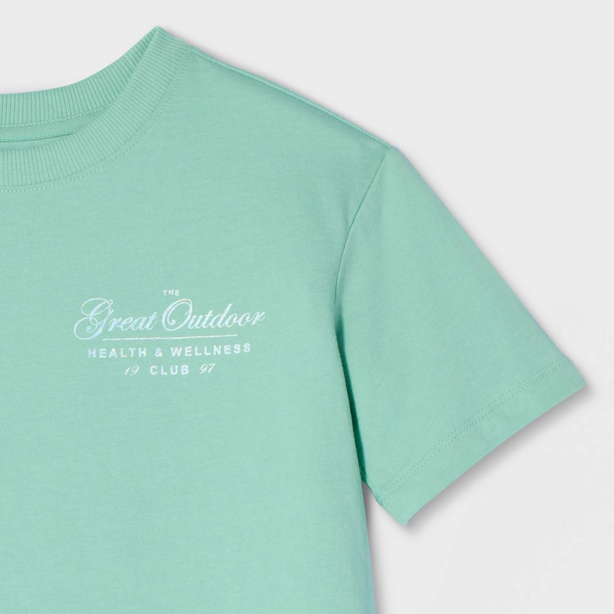 Girls' Short Sleeve Relaxed Fit 'Great Outdoors' Graphic T-Shirt - Cat & Jack™ Cool Mint - thumbnail 3